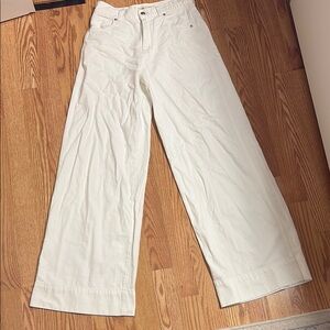 Madewell White Flare Wide Leg Jeans